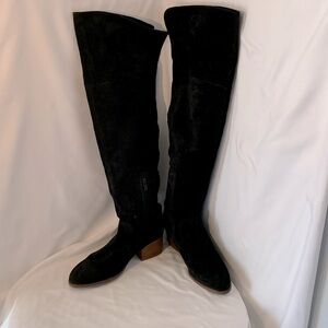 Black Suede Knee-High Boots Lienda Anthropologie brand size 9